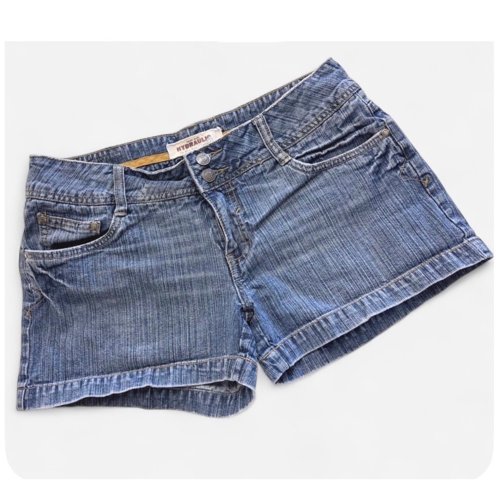 Hydraulic Y2K Denim Shorts Blue Low Rise Festival Retro 2000s Juniors Size 9/10